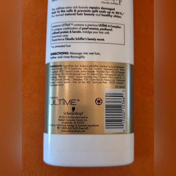 Schwarzkopf Essence Ultime Shampoo 13.6 Oz Omega Repair Damaged Hair NEW - Picture 4 of 5